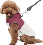 Detachable Hooded Dog Coat with Harness for Small Dogs,Super Warm Fleece Puppy Jacket for Cold Winter Doggie Coats,Red M