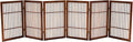 Urnporium Pet Dog Gate Freestanding, Strong Durable Folding Wooden Fence, Portable Acacia Hardwood Safety Barrier for Indoor & Outdoor Use (Brown Pet Gate, 6 Panel 30" Tall)