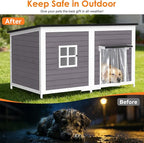 59" Dog House for Outdoor, Extra Large Dog House with Weatherproof Roof, Easy to Install, Anti-Chewing Metal Frame Design for Small Medium Large Breeds Dogs(Gray)