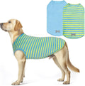 KYEESE 2Pack Dog Shirt, Soft Striped Dogs T Shirts, Lightweight Pet Tank Top, Sleeveless Dog Shirt for Medium Dogs, Stretchy Comfortable Pet Vest, Blue, 2XL