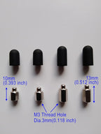 Replacement Prong/Probe/Contact Point w/Conductive Silicone Rubber Cap Tip for Dog Training Shock Collar/E Electric Electronic Remote Bark Collar, for Long Short Fur Dog (Female_Short+Medium)