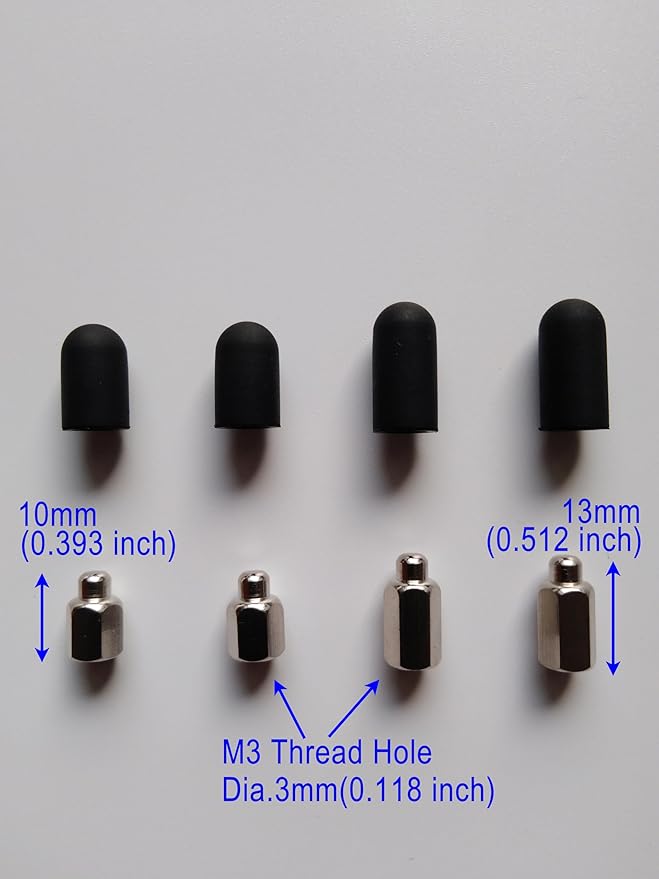 Replacement Probe/Prong with Conductive Silicone Rubber Tip Cap for Cat Dog Training Shock Collar/E Electric Electronic Remote Bark Collar, Shock Collar Contact Point for Short Long Fur Dog