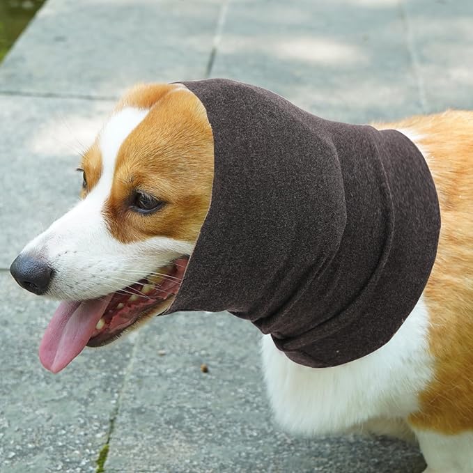 Nanaki Dog Head Cover Quiet Dog Headband No Shake Ear Wrap Anxiety Relief & Calming, Hood for Pets, Pet Ear Protector Doggy Calming Hoodie Cover Muffs for Noise Protection Grooming Bathing 4th of July