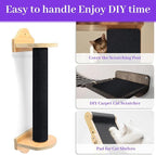 Uranshin Trimmable Self-Adhesive Scratch Mat - Carpet Covered Cat Scratch Post & Furniture Protector (78.7"x15.8")