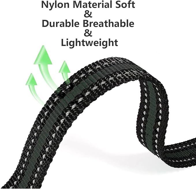 Aikko 2-Pack Shock Collar Replacement Straps – Adjustable Nylon Bands for Dog Training E-Collars, Fits Small/Medium/Large Dogs (Black & Green)