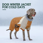 Kuoser Fullbody Dog Coat - Large Dog Winter Coat with Built-in Harness, Reflective Jacket, Snowsuit for Begle, Corgi, Labrador (Brown XXL)
