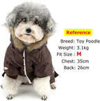 ZUNEA Padded Waterproof Small Dog Winter Jumpsuit Pet Puppy Jacket Coat Fleece Warm Snowsuit Airman Chihuahua Yorkie Outfits Clothes Apparel Brown XL