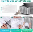 8.2ftx12.2inch Cat Carpet Protector, Robust Plastic Pets Scratch Stopper for Carpet, Widely Use,Clear Non-Slip Nail for Floor/Bedroom/Doorway/Porch Use,Prevent Carpets from Scratchin (8.2ftx12.2inch)