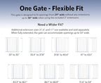 MidWest Homes for Pets 29-Inch High Walk-Thru Pressure Mounted Steel Dog Gate, Expands to 38 Inches Wide, Includes 3-inch Extensions, White
