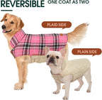 Kuoser Waterproof Dog Coat, Reversible Dog Jacket for Large Dogs, Adjustable Durable Doggie Winter Coat for Groowing Puppies Warm Puppy Cold Weather Apparel, Pink L