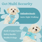 rabbitgoo Small Dog Harness, Step-in Soft Mesh Puppy Vest with Safety Buckle, Breathable Reflective Pet Harness for Large Dogs, Mint Blue XXL