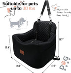 Dog Car Seats-Memory Sponge and Velvet Pet Booster Car Seat,Safety and Comfy,Ride Height 6" Elevated Enough to See Out The Window,Both Front and Back Seats Apply,Esay to Install and Clean.(H-Black)