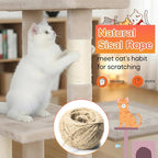 ‌Dopinmin 36" Winter Cat Tree - Plush Multi-Level Indoor Cat Tower with Sisal Scratching Posts & Ramp Plush Condo for Kittens,Beige