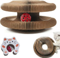 Kitty Curlz Cat Scratching Board,Accordion Magic Organ Cat Scratcher Toy with Bell Ball - Foldable Interactive Cardboard Scratching Pad for Indoor Cats Kittens 1 Pack(Pink)
