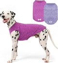 KYEESE 2 Pack Dog Shirts Quick Dry Soft Stretchy Pet T-Shirts with Reflective Label Tank Top Sun Protection Sleeveless Vest Dog Clothes for Medium Large Dogs, XX-Large, Purple+Pink