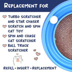HQRP 3-Pack Round Cat Scratcher Refill, 10'' Round Scratch Pads for Cats, Refill for Cat Scratcher with Ball, Circular Cardboard Insert, Medium