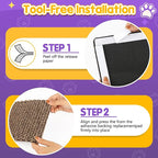Wall Cat Scratcher for Indoor Cats,19.6x7.8”Corner Cat Scratcher,Cat Scratch Pad Furniture Protector for Door & Wall,Couch, Durable Cat Scratching Board Easy Mount(Deep Brown, 19.6”x7.8”)