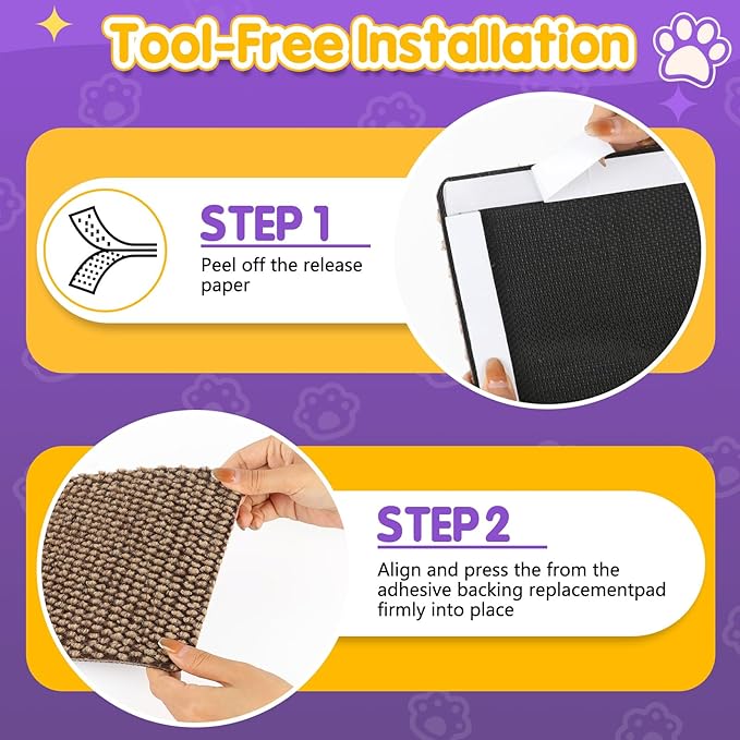 Wall Cat Scratcher for Indoor Cats,19.6x7.8”Corner Cat Scratcher,Cat Scratch Pad Furniture Protector for Door & Wall,Couch, Durable Cat Scratching Board Easy Mount(Deep Brown, 19.6”x7.8”)