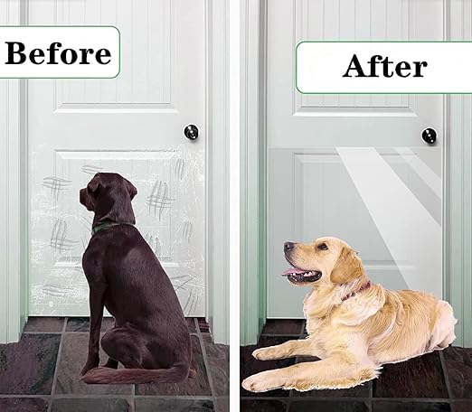 Door Protector from Dog Scratching - Cat Scratch Door Frame Single Side Adhesive Protector Anti Dog Scratch Door Guard for Dogs Clear - 118" x 8.2" (118" x 8.2")