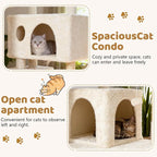 BestOffice 62 Inch Cat Tree, Multi-Level Cat Tower with Condo, Perches, Sisal Scratching Posts, Climbing Ladder,Indoor Activity Center Play House for Kittens & Adult Cats, Beige