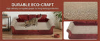 Red Sofa Shape Cat Scratcher, 19.9” Large 2-in-1 Cat Scratcher Lounge Bed, Sturdy Cardboard Scratching Board, Furniture Protector for Indoor Cats