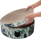 Necoichi Cat Scratcher Bowl Replacement for Indoor Cats - Cat Scratching Lounger with Reversible Usability and Extra Comfort for Lounge, Cardboard Bed Couch / (XL, Dark Cherry)