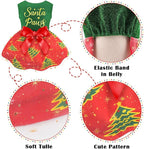 Dog Christmas Outfit Cute Dog Christmas Dress with Bowknot Tulle Puppy Clothes for Small Medium Dogs Cats Boys Girls Pet Costume