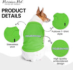 Parisian Pet Dog Shirt – 100% Cotton Shirts for Small Dogs – Green Sleeveless Puppy Clothes – Lightweight and Breathable Pet Apparel – Soft Funny Dog Clothes - Stretchy T Shirts for Dogs