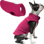 Gooby Fleece Vest Dog Sweater - Fuchsia, Large - Warm Pullover Fleece Dog Jacket with O-Ring Leash for Small to Medium Dogs