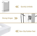 PAWLAND 72“ Extra Wide Dog gate for The House, Doorway, Stairs, Freestanding Foldable Wire Pet Gate, Pet Puppy Safety Fence, 30" Height (White, 3 Panels)