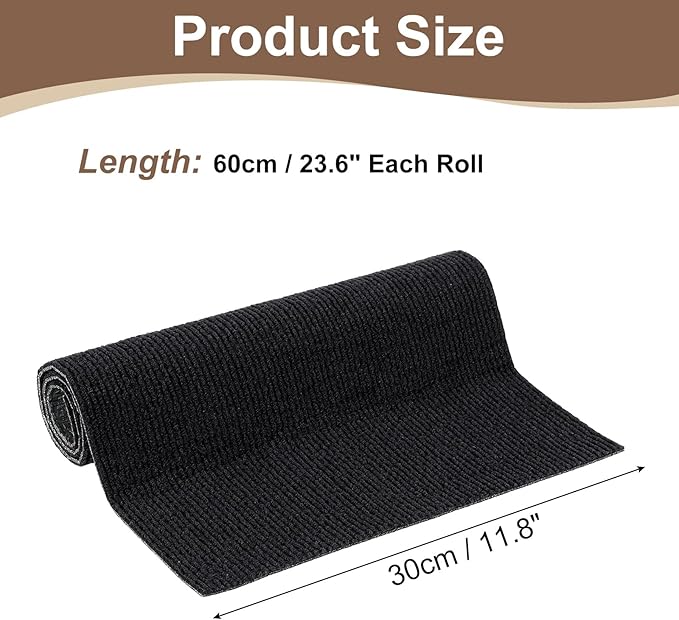 uxcell Self-Adhesive Cat Scratching Mat, 1 Roll 23.6" x 11.8" Couch Protector from Cat Claws for DIY Sofa, Wall, Doors, Cut Anti Cat Scratch Pad Carpet Mat, Black