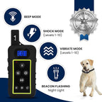 My Pet Command 1.25 Mile (6600 Ft) Dog Training Extra Remote Safe Dog Shock Collar Shock, Vibrate, Tone and Flashing Beacon Lights Waterproof Rechargeable Dog Hunting add Up to 3 Collars