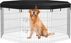 PJYuCien Mesh Top Cover - Fits 8 Panels 24 Inch Width Plastic/Metal Pet Pen Octagonal Dog Playpen (Note: Only Pen Top Cover, NO PLAYPEN)