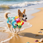 3 Pcs Dog Hawaiian Costume Set Includes Shirt Sunglasses Wreath Dog Outfit Pet Costume for Small Medium Pet Party Summer