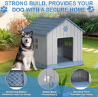 EasyUp Dog House Outdoor Indoor,Dog House Weatherproof Resin Shelter with Air Vents and Elevated Floor for Small Medium Large Dogs,Easy Clean and Assemble(37.8 * 40.87 * 38.82in,Blue)