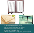 Dog Fence Indoor,Dog Gate Indoor for Doorway pet gate -2-Panel Freestanding, Hallways, House or Stairs -40x32-Inch Retractable Foldable Expandable Wood Pet by SFJC (Brown) ﻿