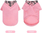 SCENEREAL Dog Sweaters for Small Medium Dogs, Pet Hoodie Sweatshirts Winter Knitted Pullovers with Fashion Shirt Collar, Puppy Clothes Cold Weather Coats, Pink SM