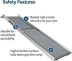 PetSafe CozyUp Bed Ramp for Dogs and Cats - Durable Frame Supports up to 120lb & Happy Ride Telescoping Dog Ramp for Cars, Trucks, & SUVs - Extends 39 to 72 Inches
