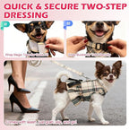 EXPAWLORER Dog Harness Small Medium Sized Dogs, Plaid Dog Dress Bowknot Harness and Leash Set, No Choke No Pull Soft Mesh Vest Cute Princess Puppy Outfits Clothes Costume for Girls Party Cats Pink XS
