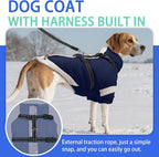 MIGOHI Snowproof Dog Jacket with Harness Reflective Small Dog Coat with Sleeves,Waterproof Fleece Winter Puffer Jacket for Dogs,Turtleneck Puppy Coats for Dogs Chilly Day,S,NavyBlue