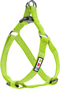 Pawtitas Reflective Step-in Dog Harness – Adjustable No-Pull Vest for Puppies to Seniors, Safe & Comfortable, M Green