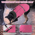 Doglay Dog Coat, Waterproof Dog Jacket Pet Winter Coat for Cold Weather with Thicken Furry Collar, Reflective Puppy Winter Jacket Warm Fleece Lining for Small Medium Large Pets