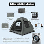 Open Design Pet Tent, Cozy Monitoring Bed for Cats & Puppies, Breathable Mesh Walls for Security & Ventilation, Indoor Outdoor Travel, Grey