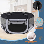 Dog Cat Playpen,Portable Pet Puppy Playpen,Rabbit Puppy Dog Play Pen for Indoors,Dogs Tent for Indoor Cats,Kitten Playpen,Collapsible Small Cats Crate Cage for Small Dogs with Carrying Case(Grey, M)