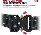 Tuff Pupper Tactical Dog Collar with Handle | Heavy Duty Adjustable Dog Collar | Military Nylon Collar for Medium Dogs | Quick-Release Buckle | Soft Padded Comfort | Training Control (Black, Medium)