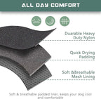BUMBIN Tactical Dog Harness for Medium Dogs, No Pull, Reflective, Adjustable, Black, M(Neck:16-20", Chest:17-27")