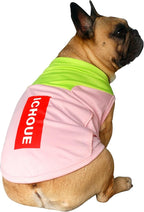 iChoue French Bulldog Summer Cooling Shirt for Dogs UV Sun Protection Vest Sleeveless Breathable Tank Top English Pug Pink Green - Large