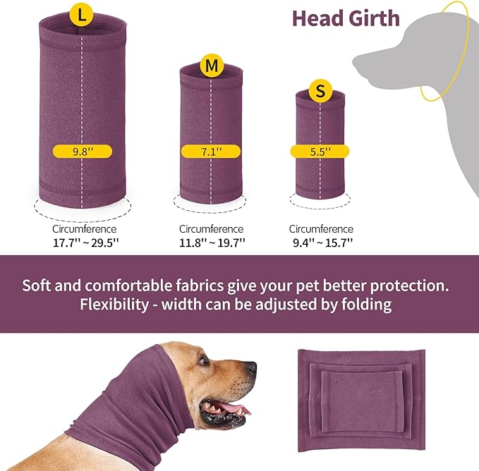 Nanaki Dog Calming Hoodie Ear Wraps for Dogs, Pet Head Protection, Fireworks Ear Muffs Doggy Warp Anxiety Relief, Doggy Hematoma Wrap, Pet Head Cover The Grooming and Force Drying, Fireworks