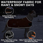 BEAUTYZOO Dog Winter Coat for Large Dogs Waterproof, Warm Reflective Great Dane Oxford Canvas Jacket, Fleece Dog Cold Weather Coats Windproof for Female Male Dogs, Orange L