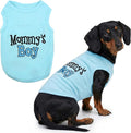Parisian Pet Dog Shirt – 100% Cotton Shirts for Large Dogs – Blue Sleeveless Puppy Clothes – Lightweight and Breathable Dog Apparel – Boy Dogs Clothes - Stretchy Mommy’s Boy Pet Shirt